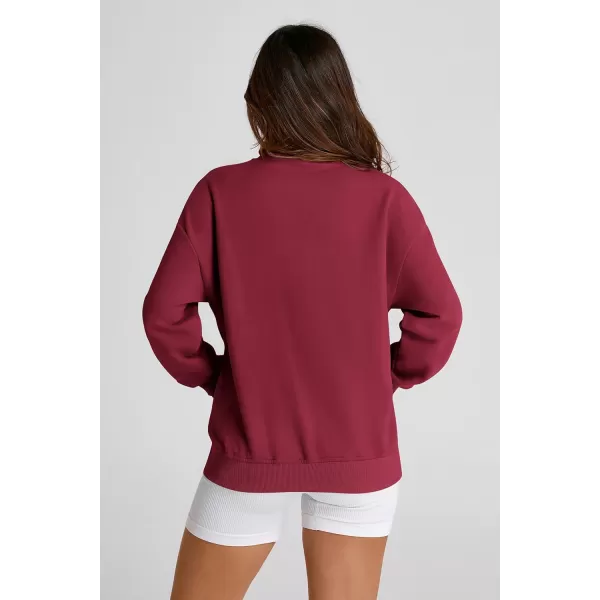 PRETTYGARDEN Womens 2024 Fall Fashion Full Zip Up Sweatshirt Long Sleeve Loose Fit Trendy Casual Jacket with PocketsWine Red