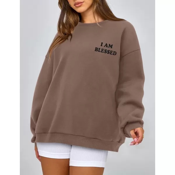 PRETTYGARDEN Womens Fall Fashion Oversized Sweatshirts Casual Crewneck Long Sleeve Graphic Pullover Tops ShirtBlack Khaki