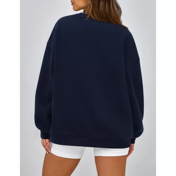 PRETTYGARDEN Womens Fall Fashion Oversized Sweatshirts Casual Crewneck Long Sleeve Graphic Pullover Tops ShirtNavy