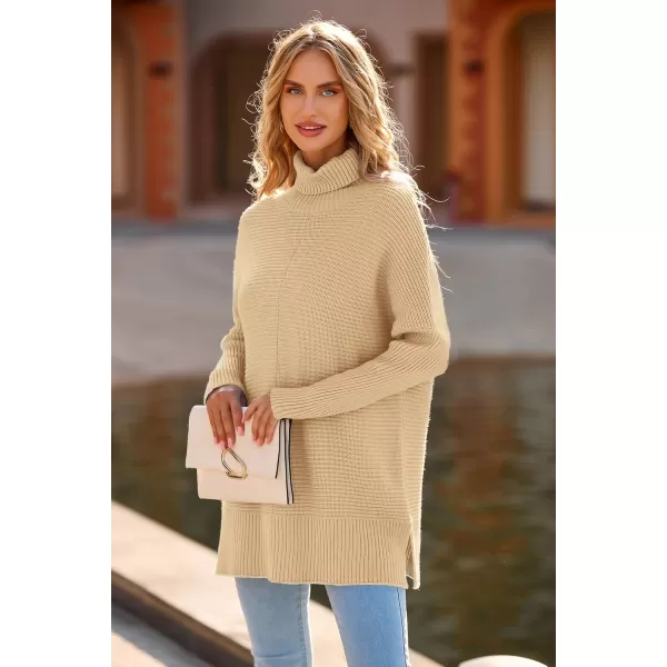 PRETTYGARDEN Womens Fall Oversized Turtleneck Sweater Casual Long Sleeve Chunky Knit Pullover Winter Tops BlouseApricot