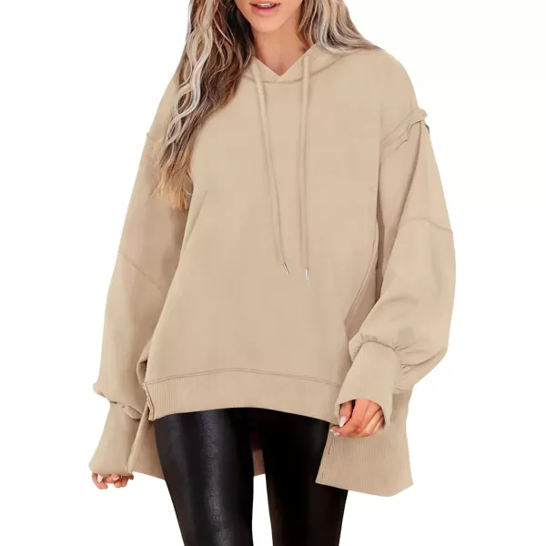 PRETTYGARDEN Womens Oversized Hoodie 2024 Fall Sweatshirt Long Sleeve Loose Trendy Outfits Casual Cute Pullover TopsBeige