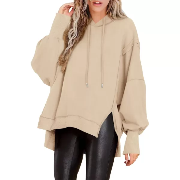 PRETTYGARDEN Womens Oversized Hoodie 2024 Fall Sweatshirt Long Sleeve Loose Trendy Outfits Casual Cute Pullover TopsBeige