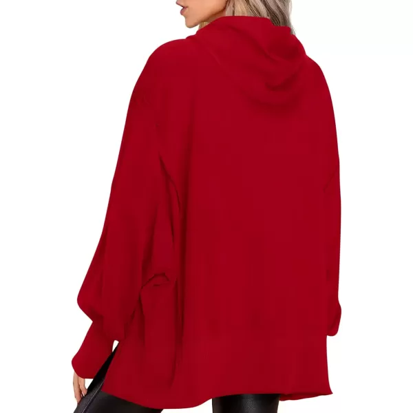 PRETTYGARDEN Womens Oversized Hoodie 2024 Fall Sweatshirt Long Sleeve Loose Trendy Outfits Casual Cute Pullover TopsRed