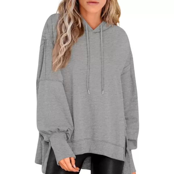 PRETTYGARDEN Womens Oversized Hoodie 2024 Fall Sweatshirt Long Sleeve Loose Trendy Outfits Casual Cute Pullover TopsGrey