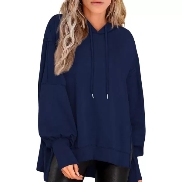 PRETTYGARDEN Womens Oversized Hoodie 2024 Fall Sweatshirt Long Sleeve Loose Trendy Outfits Casual Cute Pullover TopsNavy
