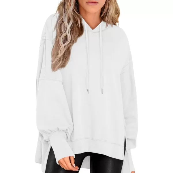 PRETTYGARDEN Womens Oversized Hoodie 2024 Fall Sweatshirt Long Sleeve Loose Trendy Outfits Casual Cute Pullover TopsWhite