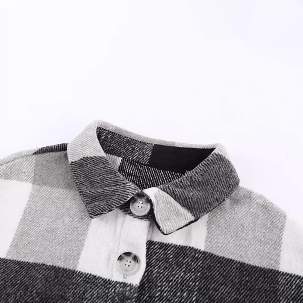 PRETTYGARDEN Womens 2024 Fall Clothes Plaid Shacket Jacket Long Sleeve Button Down Flannel Shirts Fashion BlouseLight Grey