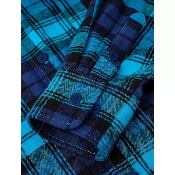 PRETTYGARDEN Womens Fall Button Down Plaid Shirts Collared Long Sleeve Loose Fit Cotton Casual Going Out Tops BlousesPlaid Blue