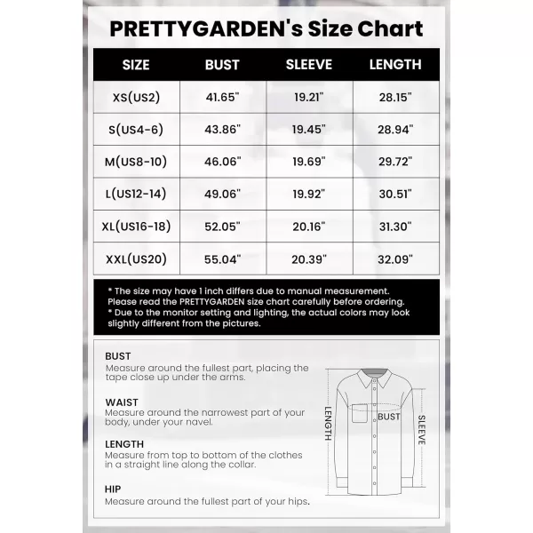 PRETTYGARDEN Womens Fall Button Down Plaid Shirts Collared Long Sleeve Loose Fit Cotton Casual Going Out Tops BlousesPlaid Blue