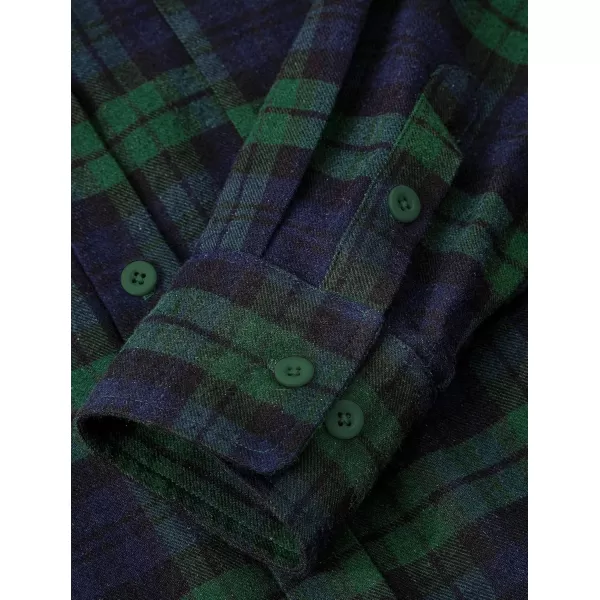 PRETTYGARDEN Womens Fall Button Down Plaid Shirts Collared Long Sleeve Loose Fit Cotton Casual Going Out Tops BlousesPlaid Green