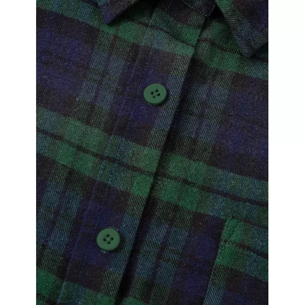 PRETTYGARDEN Womens Fall Button Down Plaid Shirts Collared Long Sleeve Loose Fit Cotton Casual Going Out Tops BlousesPlaid Green