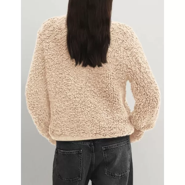 PRETTYGARDEN Womens Faux Fur Shearling Coat Fuzzy Fleece Button Up Trendy Fall Winter Cropped Jackets OuterwearBeige