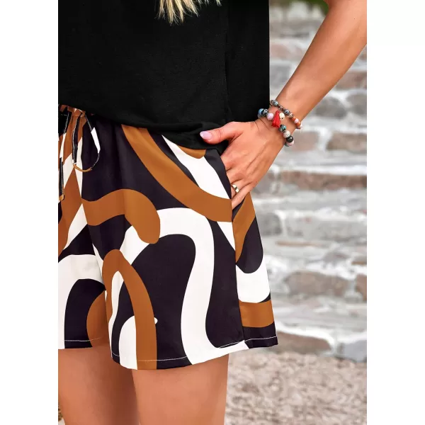 PRETTYGARDEN Womens Summer 2 Piece Outfits Lounge Sets Short Sleeve Tee Shirts Tops Blouses Pockets Printed Shorts TracksuitFloral Black Multicolored