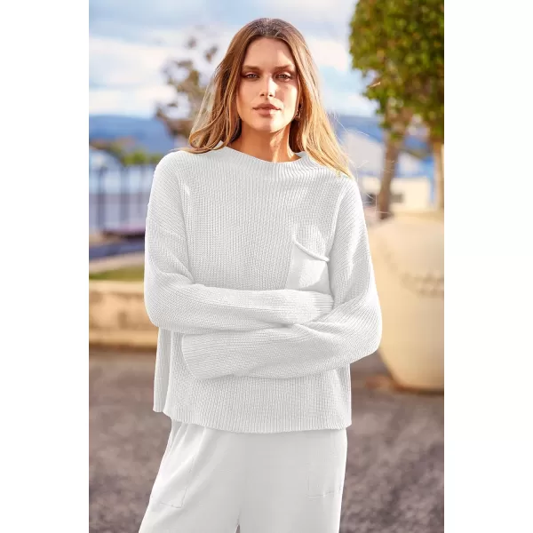 PRETTYGARDEN Womens Fall 2 Piece Sweater Set Casual Pullover Top High Waisted Sweatpants Tracksuit Lounge OutfitsBeige White
