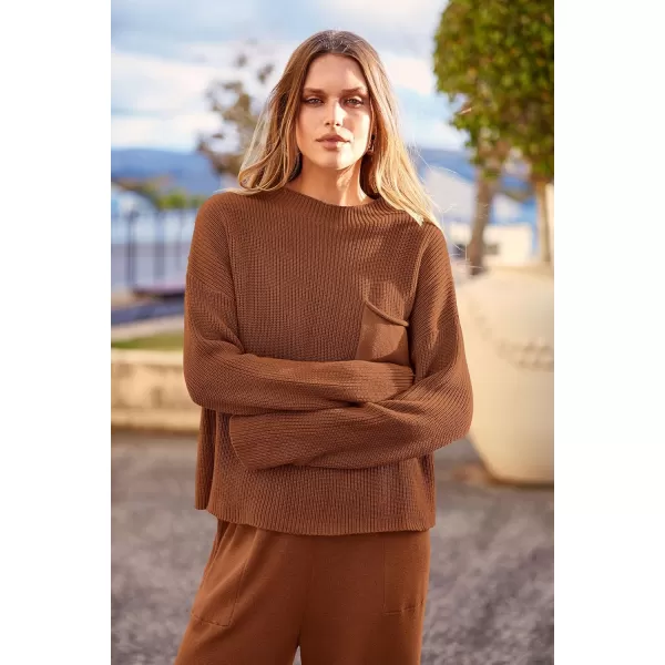 PRETTYGARDEN Womens Fall 2 Piece Sweater Set Casual Pullover Top High Waisted Sweatpants Tracksuit Lounge OutfitsBrown