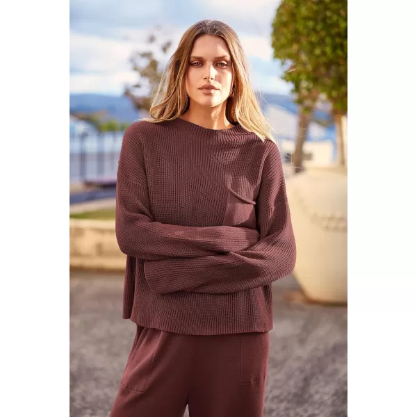 PRETTYGARDEN Womens Fall 2 Piece Sweater Set Casual Pullover Top High Waisted Sweatpants Tracksuit Lounge OutfitsDark Brown