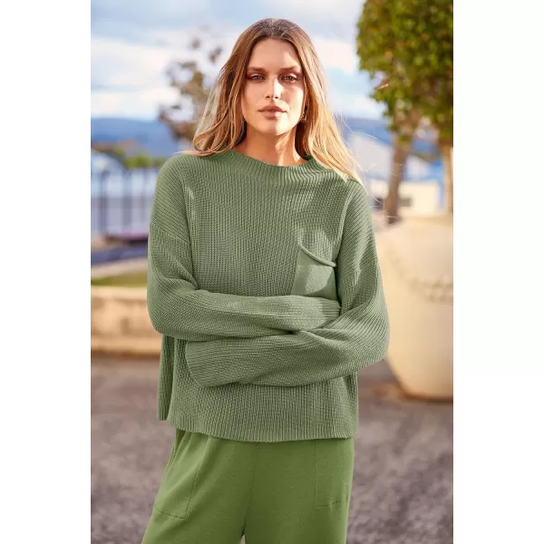 PRETTYGARDEN Womens Fall 2 Piece Sweater Set Casual Pullover Top High Waisted Sweatpants Tracksuit Lounge OutfitsGrass Green