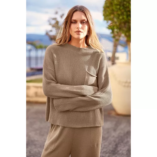PRETTYGARDEN Womens Fall 2 Piece Sweater Set Casual Pullover Top High Waisted Sweatpants Tracksuit Lounge OutfitsKhaki