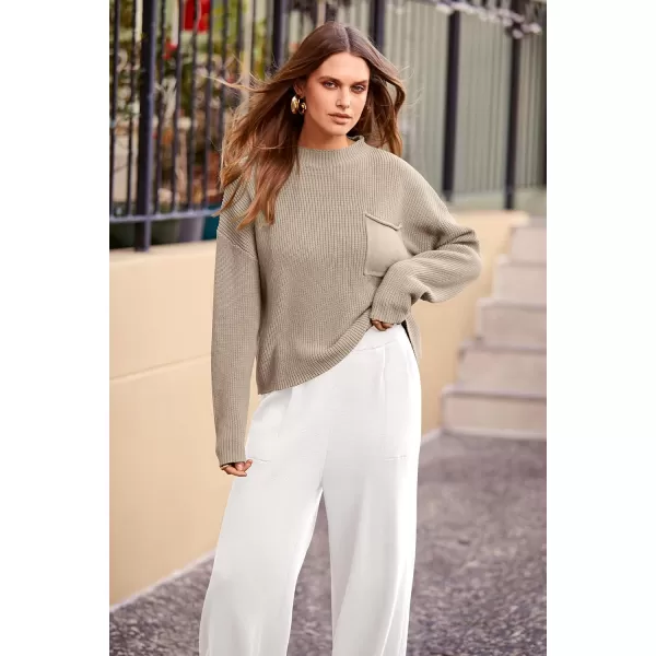 PRETTYGARDEN Womens Fall 2 Piece Sweater Set Casual Pullover Top High Waisted Sweatpants Tracksuit Lounge OutfitsKhaki Beige White