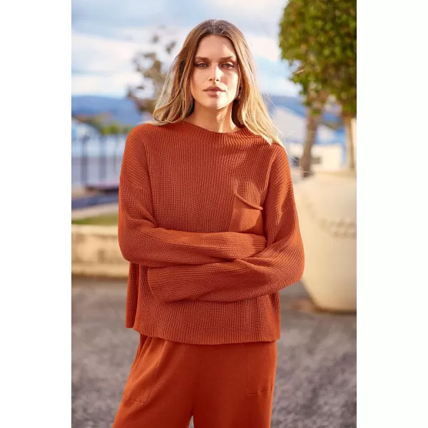 PRETTYGARDEN Womens Fall 2 Piece Sweater Set Casual Pullover Top High Waisted Sweatpants Tracksuit Lounge OutfitsOrange