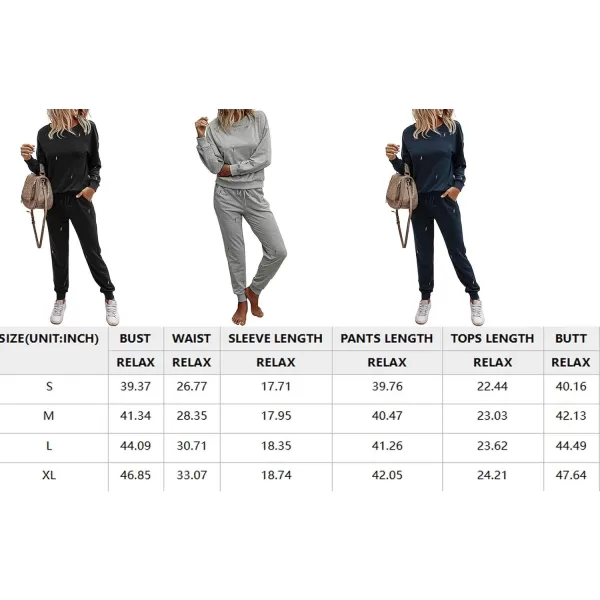 PRETTYGARDEN Womens Tie Dye Two Piece Pajamas Set Casual Long Sleeve Sweatshirt with Long Pants LoungewearSolidnavy