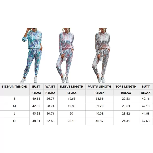 PRETTYGARDEN Womens Tie Dye Two Piece Pajamas Set Casual Long Sleeve Sweatshirt with Long Pants LoungewearTie Dyepink