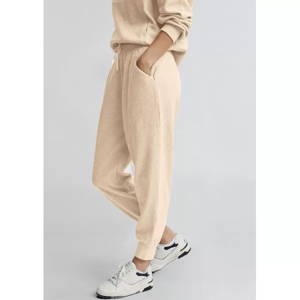 PRETTYGARDEN Womens 2 Piece Sweatsuits Set Long Sleeve Half Zip Pullover Sweatshirt Joggers Sweatpants Fall Outfits TracksuitApricot