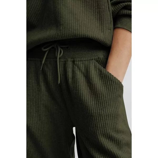 PRETTYGARDEN Womens 2 Piece Sweatsuits Set Long Sleeve Half Zip Pullover Sweatshirt Joggers Sweatpants Fall Outfits TracksuitArmy Green