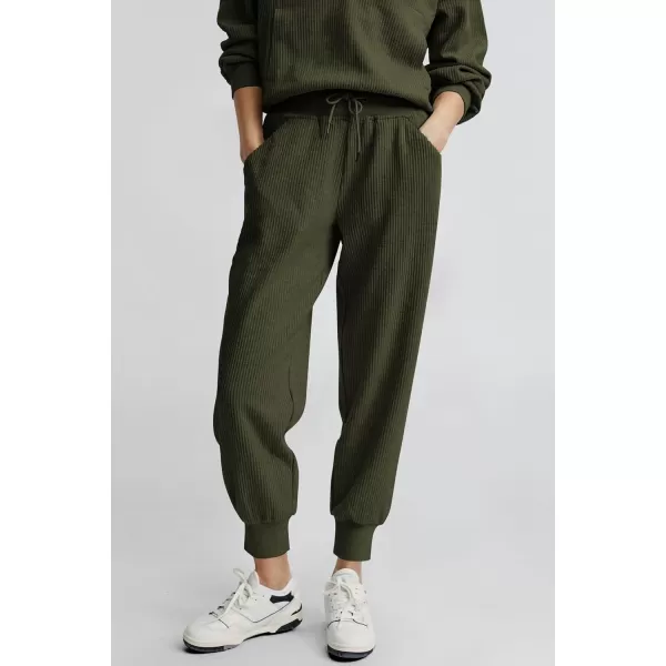 PRETTYGARDEN Womens 2 Piece Sweatsuits Set Long Sleeve Half Zip Pullover Sweatshirt Joggers Sweatpants Fall Outfits TracksuitArmy Green