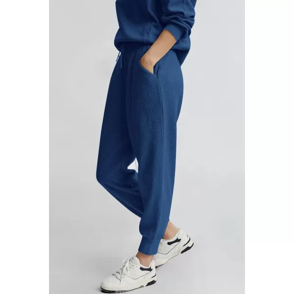 PRETTYGARDEN Womens 2 Piece Sweatsuits Set Long Sleeve Half Zip Pullover Sweatshirt Joggers Sweatpants Fall Outfits TracksuitDark Blue