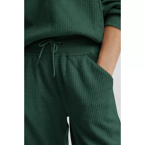 PRETTYGARDEN Womens 2 Piece Sweatsuits Set Long Sleeve Half Zip Pullover Sweatshirt Joggers Sweatpants Fall Outfits TracksuitDark Green
