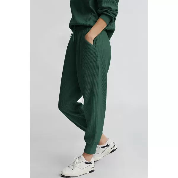 PRETTYGARDEN Womens 2 Piece Sweatsuits Set Long Sleeve Half Zip Pullover Sweatshirt Joggers Sweatpants Fall Outfits TracksuitDark Green