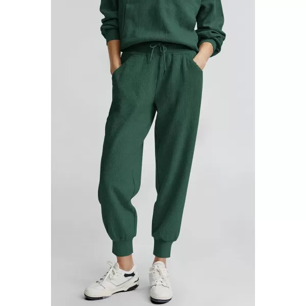PRETTYGARDEN Womens 2 Piece Sweatsuits Set Long Sleeve Half Zip Pullover Sweatshirt Joggers Sweatpants Fall Outfits TracksuitDark Green