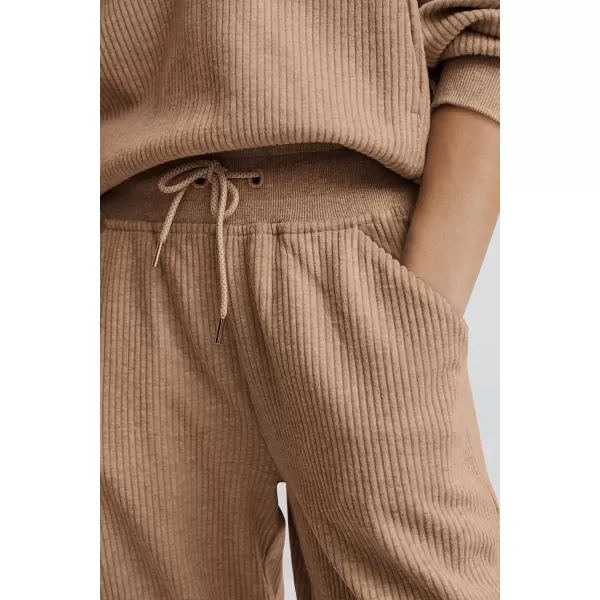 PRETTYGARDEN Womens 2 Piece Sweatsuits Set Long Sleeve Half Zip Pullover Sweatshirt Joggers Sweatpants Fall Outfits TracksuitKhaki