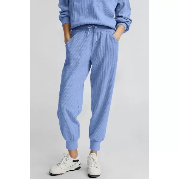 PRETTYGARDEN Womens 2 Piece Sweatsuits Set Long Sleeve Half Zip Pullover Sweatshirt Joggers Sweatpants Fall Outfits TracksuitLight Blue