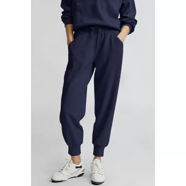 PRETTYGARDEN Womens 2 Piece Sweatsuits Set Long Sleeve Half Zip Pullover Sweatshirt Joggers Sweatpants Fall Outfits TracksuitNavy