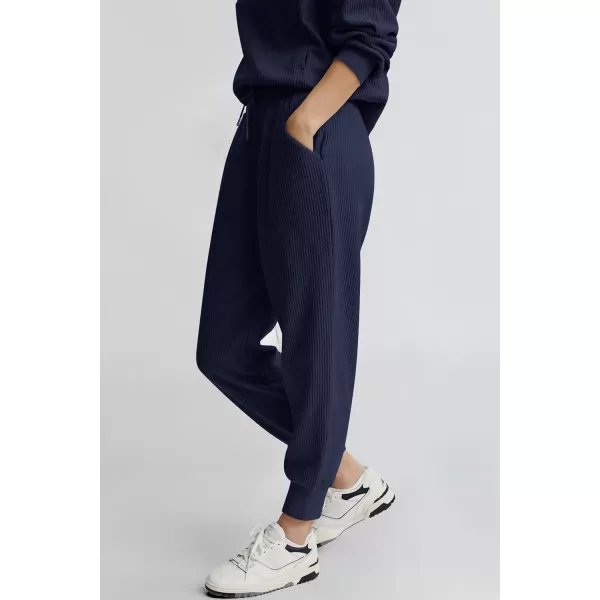 PRETTYGARDEN Womens 2 Piece Sweatsuits Set Long Sleeve Half Zip Pullover Sweatshirt Joggers Sweatpants Fall Outfits TracksuitNavy