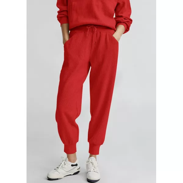 PRETTYGARDEN Womens 2 Piece Sweatsuits Set Long Sleeve Half Zip Pullover Sweatshirt Joggers Sweatpants Fall Outfits TracksuitRed