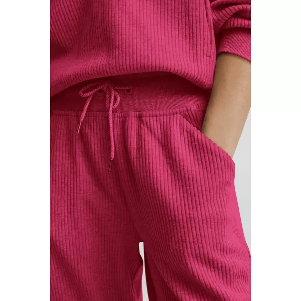 PRETTYGARDEN Womens 2 Piece Sweatsuits Set Long Sleeve Half Zip Pullover Sweatshirt Joggers Sweatpants Fall Outfits TracksuitRose Red