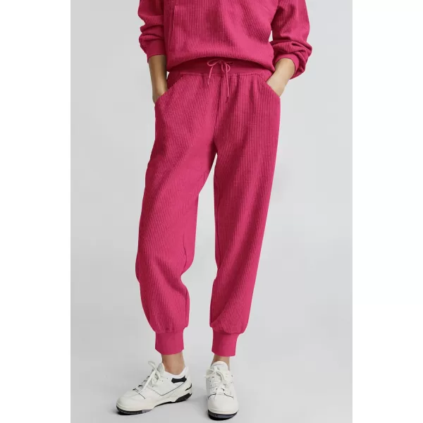 PRETTYGARDEN Womens 2 Piece Sweatsuits Set Long Sleeve Half Zip Pullover Sweatshirt Joggers Sweatpants Fall Outfits TracksuitRose Red