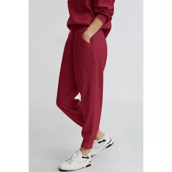 PRETTYGARDEN Womens 2 Piece Sweatsuits Set Long Sleeve Half Zip Pullover Sweatshirt Joggers Sweatpants Fall Outfits TracksuitWine Red