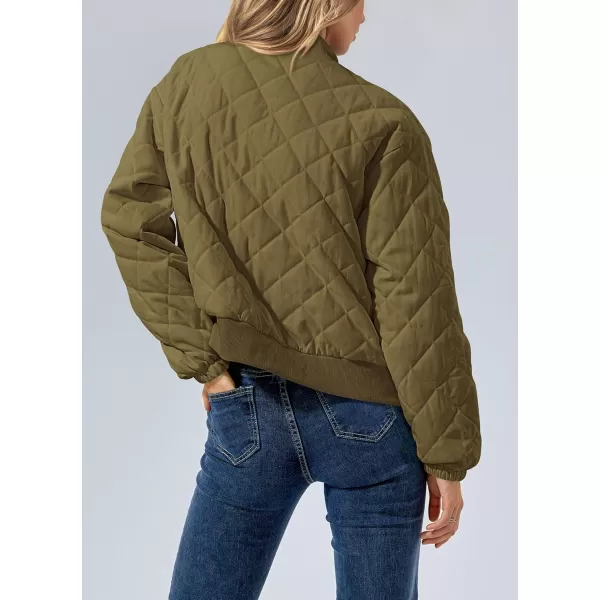 PRETTYGARDEN Womens 2024 Winter Trendy Jackets Button Down Long Sleeve Padded Warm Outerwear Fashion Coats with PocketsArmy Green