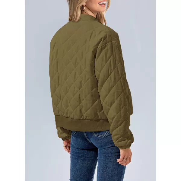 PRETTYGARDEN Womens 2024 Winter Trendy Jackets Button Down Long Sleeve Padded Warm Outerwear Fashion Coats with PocketsArmy Green