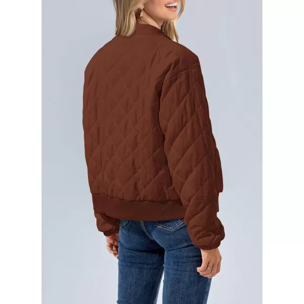 PRETTYGARDEN Womens 2024 Winter Trendy Jackets Button Down Long Sleeve Padded Warm Outerwear Fashion Coats with PocketsBrown