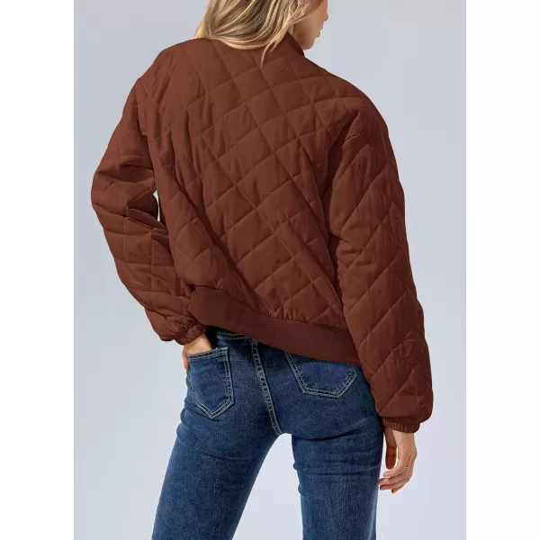 PRETTYGARDEN Womens 2024 Winter Trendy Jackets Button Down Long Sleeve Padded Warm Outerwear Fashion Coats with PocketsBrown