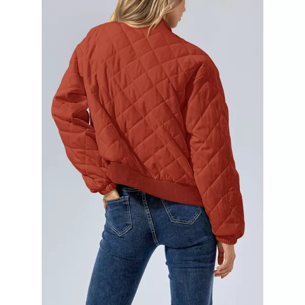 PRETTYGARDEN Womens 2024 Winter Trendy Jackets Button Down Long Sleeve Padded Warm Outerwear Fashion Coats with PocketsOrange
