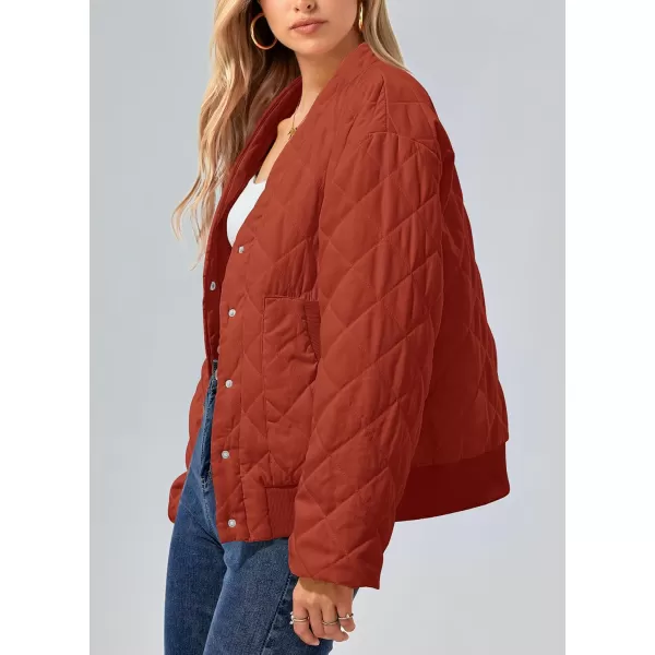PRETTYGARDEN Womens 2024 Winter Trendy Jackets Button Down Long Sleeve Padded Warm Outerwear Fashion Coats with PocketsOrange