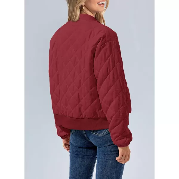 PRETTYGARDEN Womens 2024 Winter Trendy Jackets Button Down Long Sleeve Padded Warm Outerwear Fashion Coats with PocketsRed