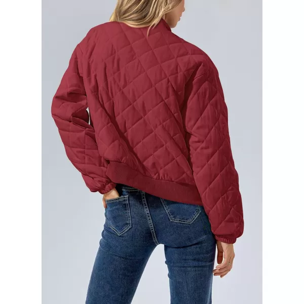 PRETTYGARDEN Womens 2024 Winter Trendy Jackets Button Down Long Sleeve Padded Warm Outerwear Fashion Coats with PocketsRed