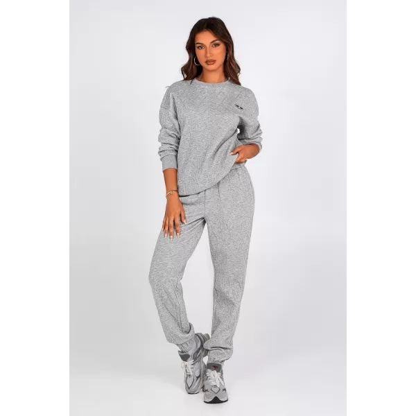 PRETTYGARDEN Lounge Sets for Women Fall 2024 Matching Sets Clothing 2 Piece Outfits Long Sleeve Tracksuit Textured SetsGrey